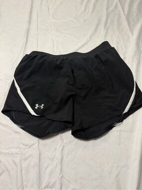 Under Armour Black Women's Athletic Shorts with White Accents